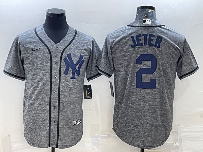 Men New York Yankees #2 No Name Grey hemp ash Nike 2022 MLB Jersey->new york yankees->MLB Jersey